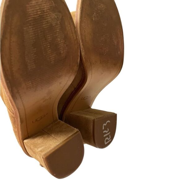 UGG Ginger Open Toe Boot Chestnut Suede Brown Size 8 - Picture 11 of 11